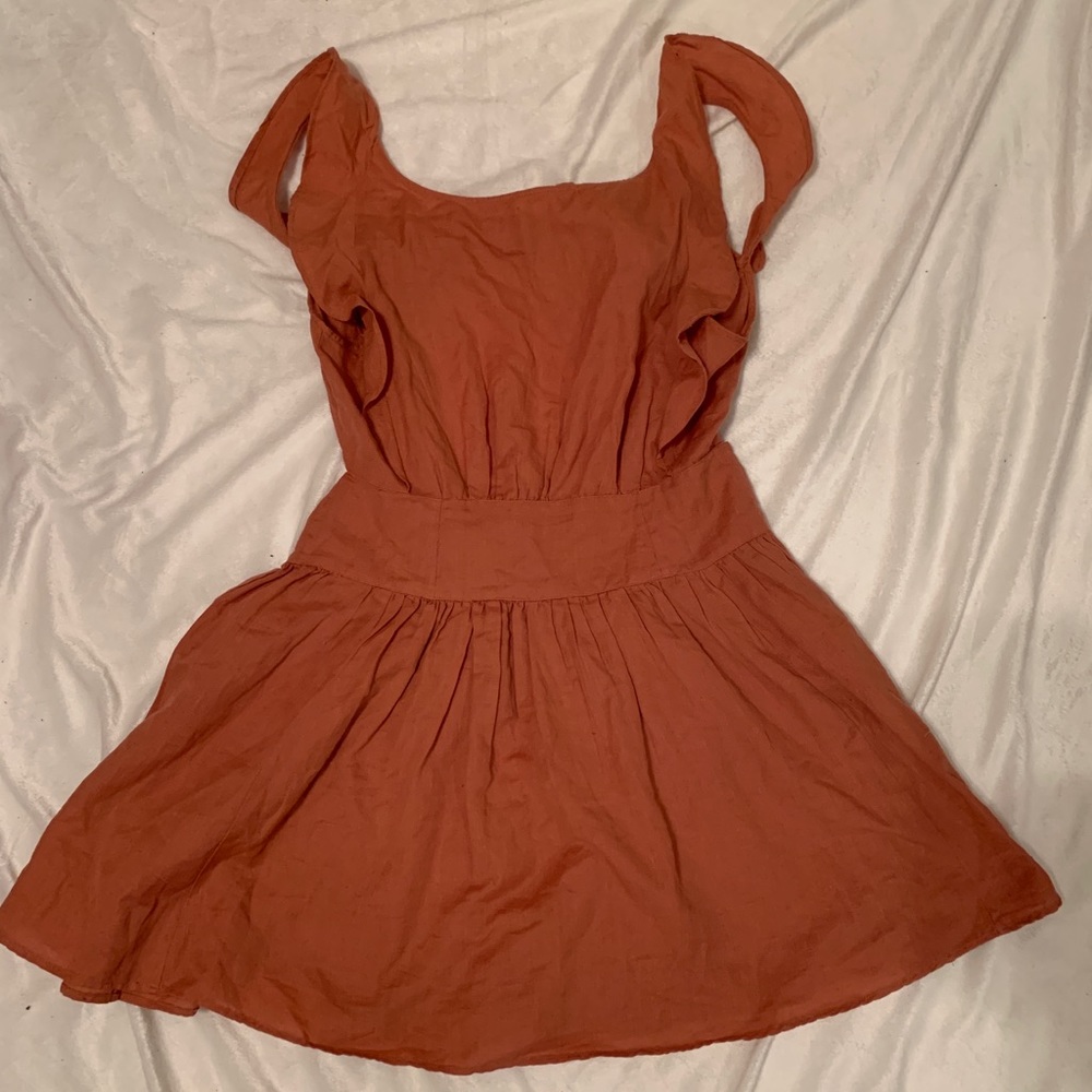 Sienna apron dress with ruffle straps